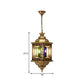 3-Light Ceiling Chandelier Arabian Lantern Metal Suspended Lighting Fixture in Brass for Restaurant Clearhalo 'Ceiling Lights' 'Chandeliers' Lighting' options 922446