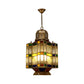 Art Deco Lantern Ceiling Lamp 6-Bulb Metal Chandelier Pendant Light in Brass for Restaurant Clearhalo 'Ceiling Lights' 'Chandeliers' Lighting' options 922494