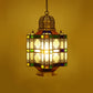 Art Deco Lantern Ceiling Lamp 6-Bulb Metal Chandelier Pendant Light in Brass for Restaurant Clearhalo 'Ceiling Lights' 'Chandeliers' Lighting' options 922495