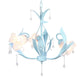 Opal Glass Blossom Chandelier Korean Garden 3/6 Bulbs Living Room Pendant in Pink/Blue/Green with Draping Clearhalo 'Ceiling Lights' 'Chandeliers' 'Glass shade' 'Glass' Lighting' 922541