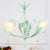 Opal Glass Blossom Chandelier Korean Garden 3/6 Bulbs Living Room Pendant in Pink/Blue/Green with Draping 3 Green Clearhalo 'Ceiling Lights' 'Chandeliers' 'Glass shade' 'Glass' Lighting' 922542