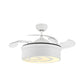 16" W White Floral/Drum Ceiling Fan Light Modern Crystal Bedroom LED Semi Flush Mount with 3 Retractable Blades Clearhalo 'Ceiling Fans with Lights' 'Ceiling Fans' Lighting' 923816