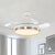 19.5" Wide White LED Semi Flush Light Simple Metal Round Flush Mount Ceiling Fan with 3 Blades White B Clearhalo 'Ceiling Fans with Lights' 'Ceiling Fans' Lighting' 923830