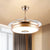 Minimalistic Round Flush Ceiling Fan 3 Blades Metal LED Semi Flush Light in Gold, 19" Width Gold Clearhalo 'Ceiling Fans with Lights' 'Ceiling Fans' Lighting' 923863