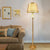 1-Light Standing Floor Light Vintage Chamber Reading Floor Lamp with Double Cone Fabric Shade in Gold Gold Clearhalo 'Floor Lamps' 'Lamps' Lighting' 923983