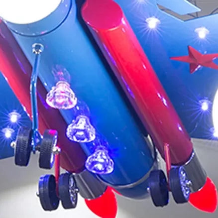 Blue Air Plane Chandelier Contemporary Cool Metal Hanging Lamp for Game Room Bedroom Clearhalo 'Ceiling Lights' 'Chandeliers' Lighting' options 92551