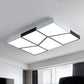 19.5"/35.5"/47" Modern Square Ceiling Light Fixture Acrylic Shade LED Black and White Flush Ceiling Light for Living Room in Warm/White Black-White Clearhalo 'Ceiling Lights' 'Close To Ceiling Lights' 'Close to ceiling' 'Flush mount' Lighting' 926371