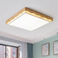 18"/21.5"/27.5" Wide Rectangular/Square Ceiling Light Fixture Minimalist Wood Beige LED Flush Light for Bedroom with Acrylic Shade in White/Warm Clearhalo 'Ceiling Lights' 'Close To Ceiling Lights' 'Close to ceiling' 'Flush mount' Lighting' 926465