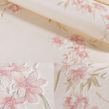 Romantic Flower and Branch Wallpaper Decorative Non-Pasted Wall Covering, 33-foot x 20.5-inch Pink Clearhalo 'Country wall decor' 'Rustic' 'Wallpaper' Wall Decor' 926592