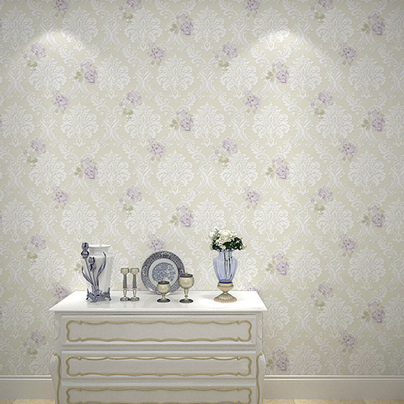 Living Room Wall Decor with Soft Color 3D Rose, 31 ft. x 20.5 in, Non-Pasted White Clearhalo 'Country wall decor' 'Rustic' 'Wallpaper' Wall Decor' 926664