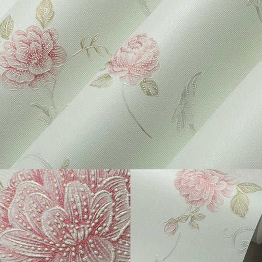 Non-Woven Wallpaper Roll Korean Countryside Non-Pasted Blossoming Flower Wall Covering Clearhalo 'Country wall decor' 'Rustic' 'Wallpaper' Wall Decor' 926687