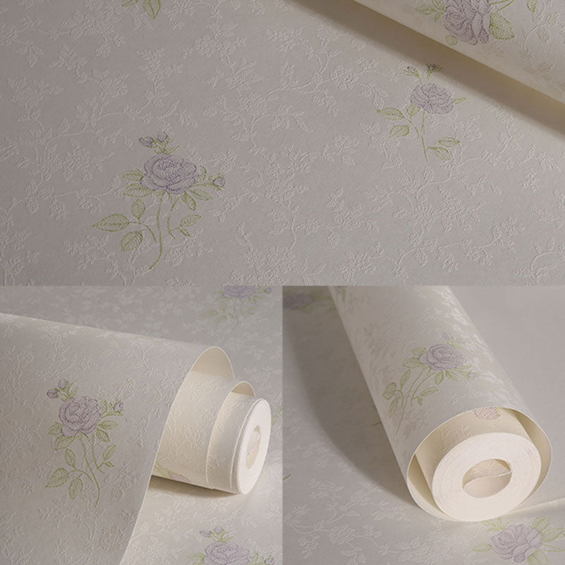 33' x 20.5" Wallpaper Fresh Minimalist Dense Flower Design Wall Decor, Non-Pasted Clearhalo 'Country wall decor' 'Rustic' 'Wallpaper' Wall Decor' 926729