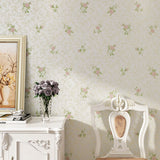 33' x 20.5" Wallpaper Fresh Minimalist Dense Flower Design Wall Decor, Non-Pasted White-Pink Clearhalo 'Country wall decor' 'Rustic' 'Wallpaper' Wall Decor' 926740