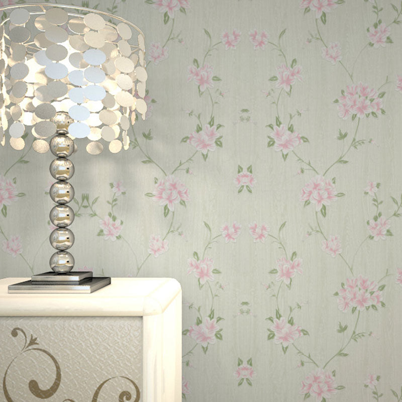 Non-Pasted Wallpaper Roll with Natural Color Garden and Flower Design, 33-foot x 20.5-inch White-Purple Clearhalo 'Country wall decor' 'Rustic' 'Wallpaper' Wall Decor' 926772