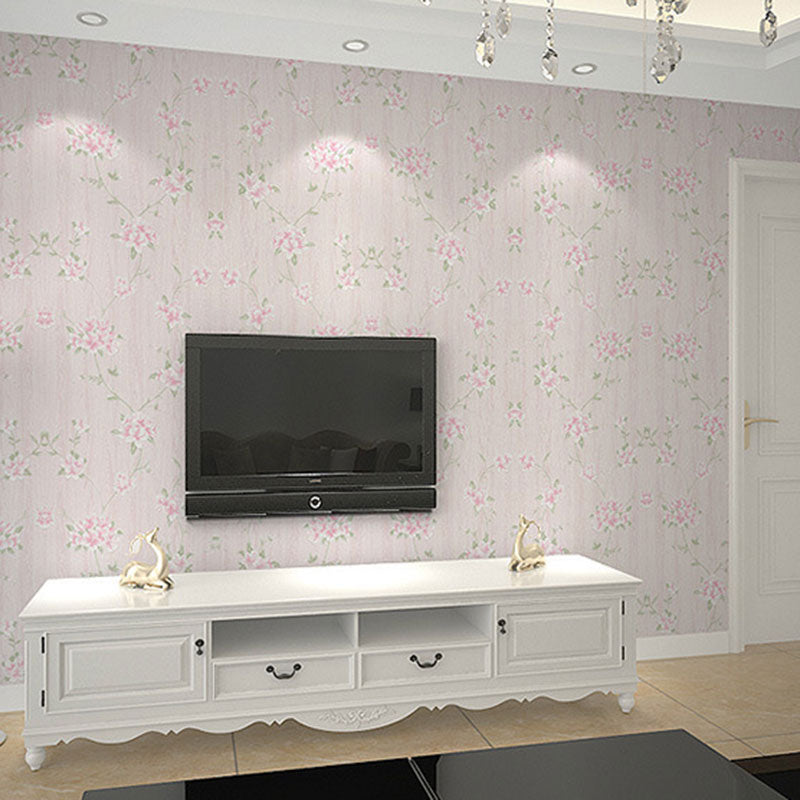 Non-Pasted Wallpaper Roll with Natural Color Garden and Flower Design, 33-foot x 20.5-inch Clearhalo 'Country wall decor' 'Rustic' 'Wallpaper' Wall Decor' 926785