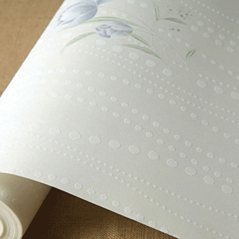 Neutral Color Countryside Wallpaper Roll with Rudder and Floral Design, Non-Pasted Clearhalo 'Country wall decor' 'Rustic' 'Wallpaper' Wall Decor' 926813