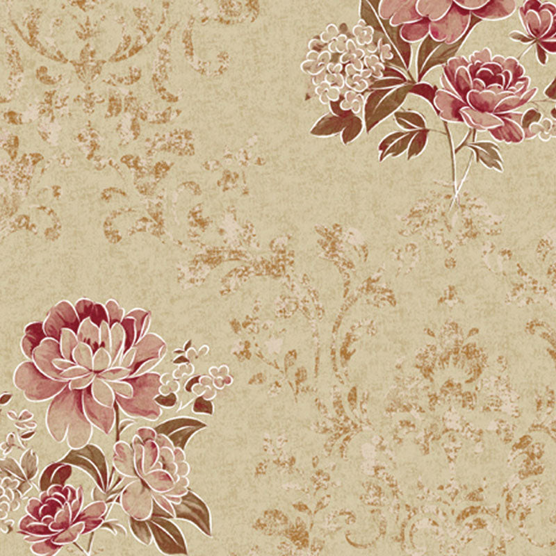 Non-Woven Wallpaper Roll Non-Pasted Blossoming Flower Wall Covering for Living Room Clearhalo 'Country wall decor' 'Rustic' 'Wallpaper' Wall Decor' 926819