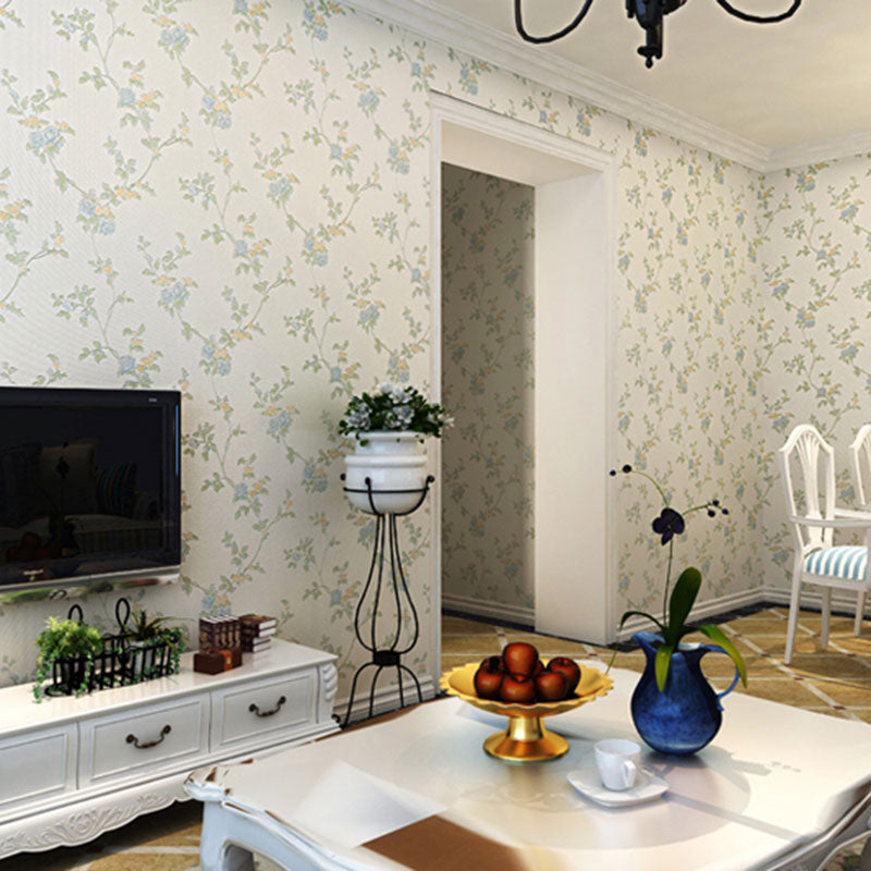 Light Color Wall Decor 31'L x 20.5"W Non-Woven Moisture-Resistant Dense Flower Design Wallpaper Clearhalo 'Country wall decor' 'Rustic' 'Wallpaper' Wall Decor' 926837
