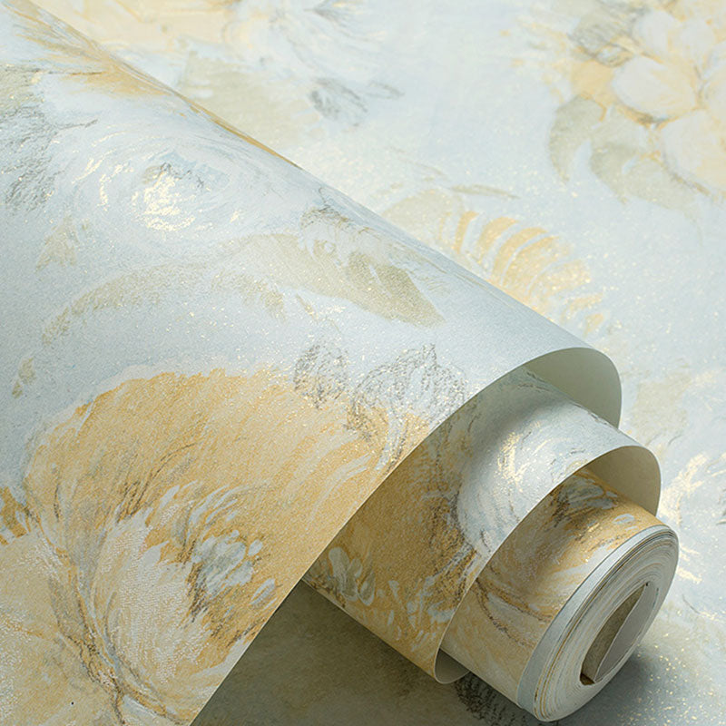 Decorative Non-Pasted Wallpaper Blossoming Garden Flower Non-wove Wall Decor in Soft Color Clearhalo 'Country wall decor' 'Rustic' 'Wallpaper' Wall Decor' 927014