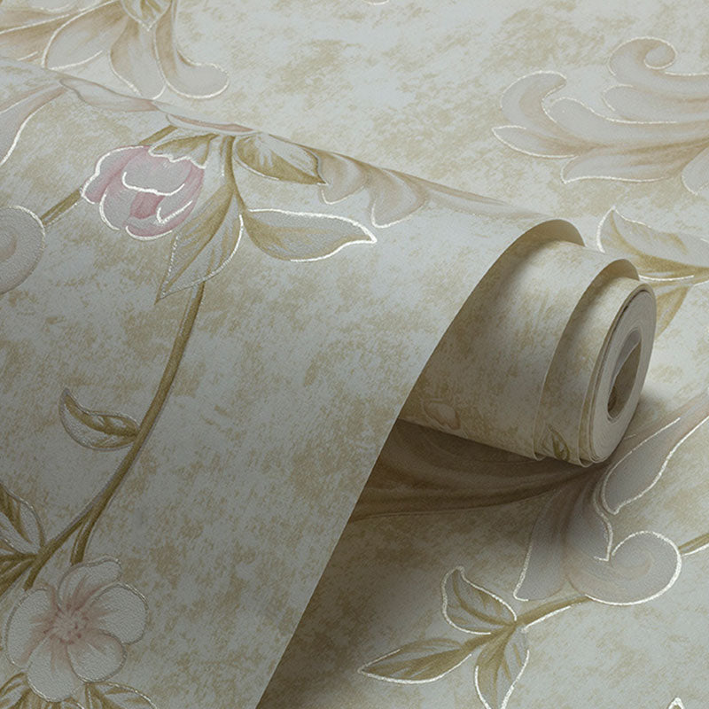 Elegant Wall Covering Blossoming Magnolia Non-Pasted Wallpaper Roll, 57.1 sq ft. Clearhalo 'Country wall decor' 'Rustic' 'Wallpaper' Wall Decor' 927059