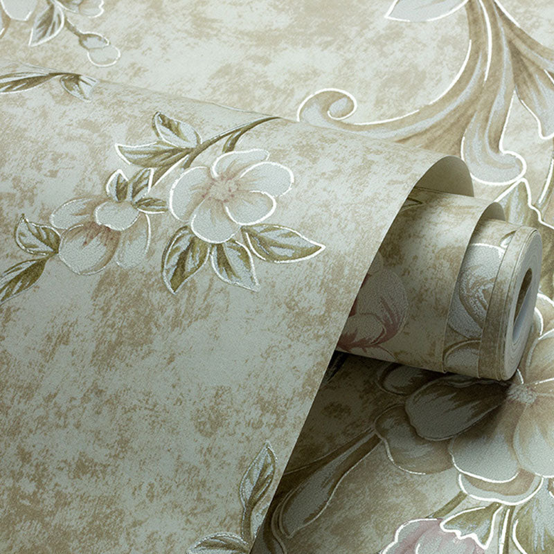 Elegant Wall Covering Blossoming Magnolia Non-Pasted Wallpaper Roll, 57.1 sq ft. Clearhalo 'Country wall decor' 'Rustic' 'Wallpaper' Wall Decor' 927062