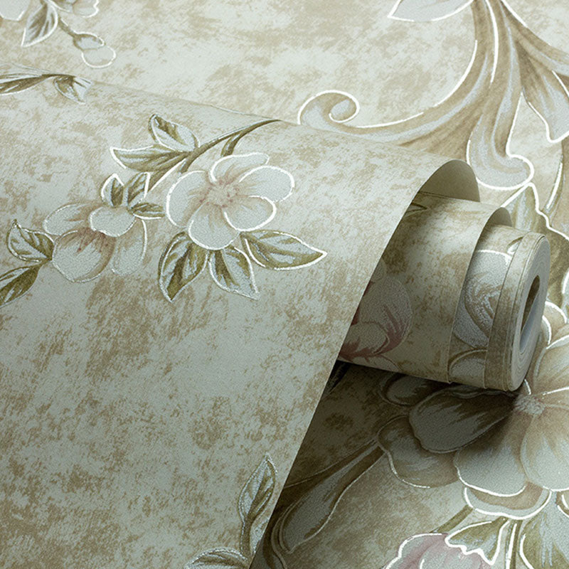 Elegant Wall Covering Blossoming Magnolia Non-Pasted Wallpaper Roll, 57.1 sq ft. Clearhalo 'Country wall decor' 'Rustic' 'Wallpaper' Wall Decor' 927065