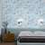 Non-Pasted Wallpaper Roll with Bird and Flower Design for Coffee Shop, 33'L x 20.5"W Blue Clearhalo 'Country wall decor' 'Rustic' 'Wallpaper' Wall Decor' 927082
