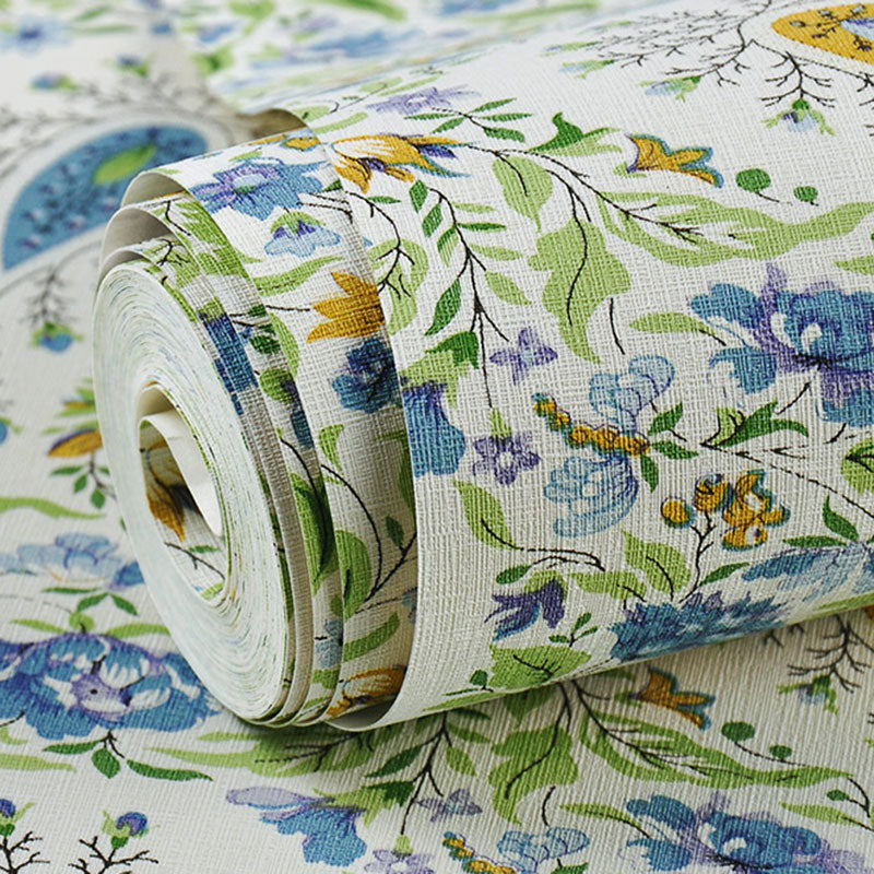 Guest Room Wallpaper Contemporary Multicolored Dense Flower Pattern Wall Decor, Non-Pasted Clearhalo 'Country wall decor' 'Rustic' 'Wallpaper' Wall Decor' 927266