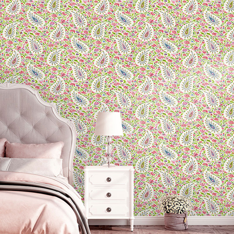 Guest Room Wallpaper Contemporary Multicolored Dense Flower Pattern Wall Decor, Non-Pasted Clearhalo 'Country wall decor' 'Rustic' 'Wallpaper' Wall Decor' 927269