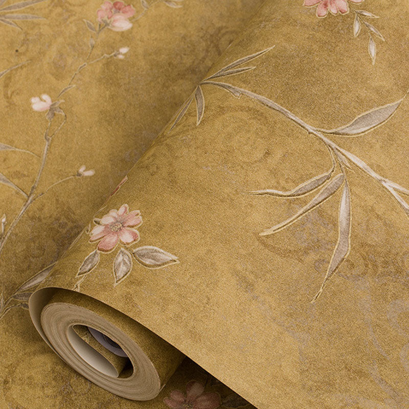 Natural Color Wall Decor 33' x 20.5" Non-Pasted Water-Resistant Blossom Wallpaper Roll for Accent Wall Clearhalo 'Country wall decor' 'Rustic' 'Wallpaper' Wall Decor' 927299