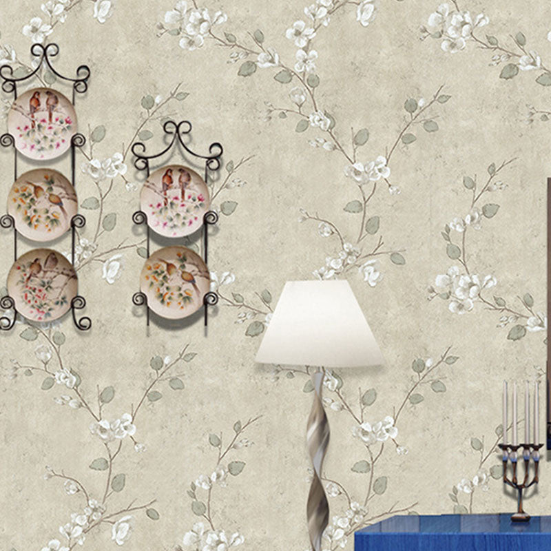 Bedroom Wall Covering with Natural Color Dense Flower Pattern, Non-Pasted Yellow Clearhalo 'Country wall decor' 'Rustic' 'Wallpaper' Wall Decor' 927346