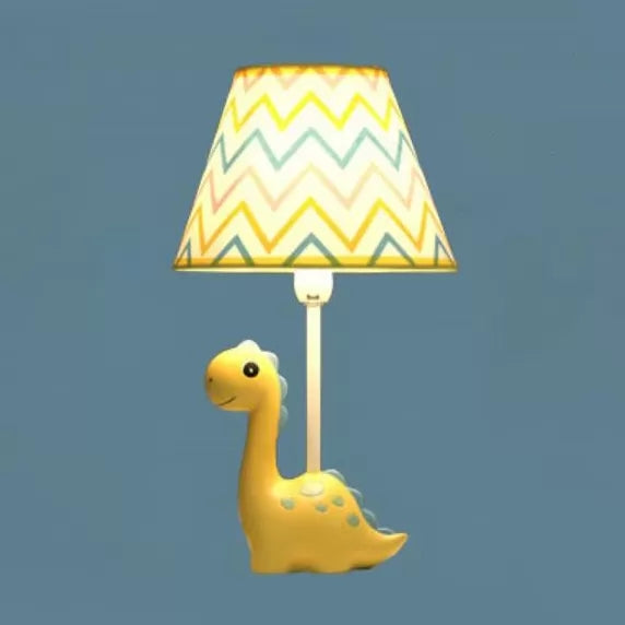 Resin Dinosaur Desk Light 1 Bulb Cartoon Study Light with Zig-Zag Shade in Yellow for Kid Bedroom Yellow Clearhalo 'Lamps' 'Table Lamps' Lighting' 92752