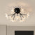 Nordic Firework Shape Semi Mount Lighting Metallic 9 Lights Bedroom LED Flush Lamp in Black/Gold Black Clearhalo 'Ceiling Lights' 'Close To Ceiling Lights' 'Close to ceiling' 'Semi-flushmount' Lighting' 927785
