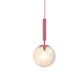 1 Bulb Wall Pendant Light Minimalism Pink Finish Wall Mounted Lamp with Ball White Frosted/Clear Water Glass Shade Clearhalo 'Wall Lamps & Sconces' 'Wall Lights' Lighting' 927891
