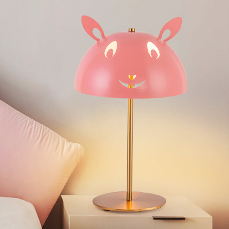 Pink Rabbit/White Panda Night Table Lamp Nordic Style Metal 1 Head Gold Nightstand Light for Bedside Gold Rabbit Clearhalo 'Lamps' 'Table Lamps' Lighting' 927956