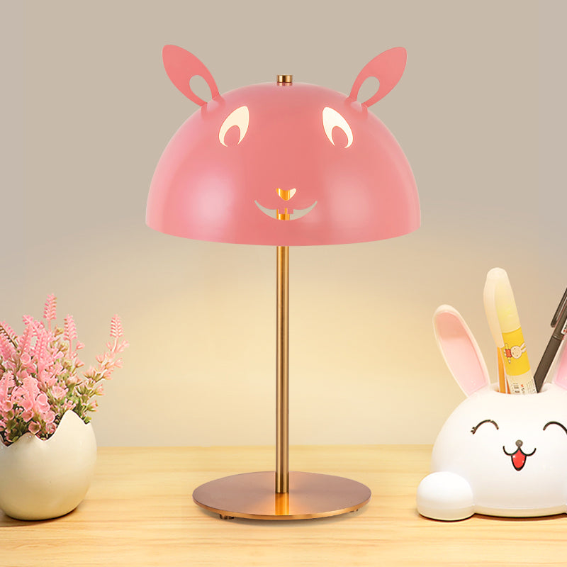 Pink Rabbit/White Panda Night Table Lamp Nordic Style Metal 1 Head Gold Nightstand Light for Bedside Clearhalo 'Lamps' 'Table Lamps' Lighting' 927957