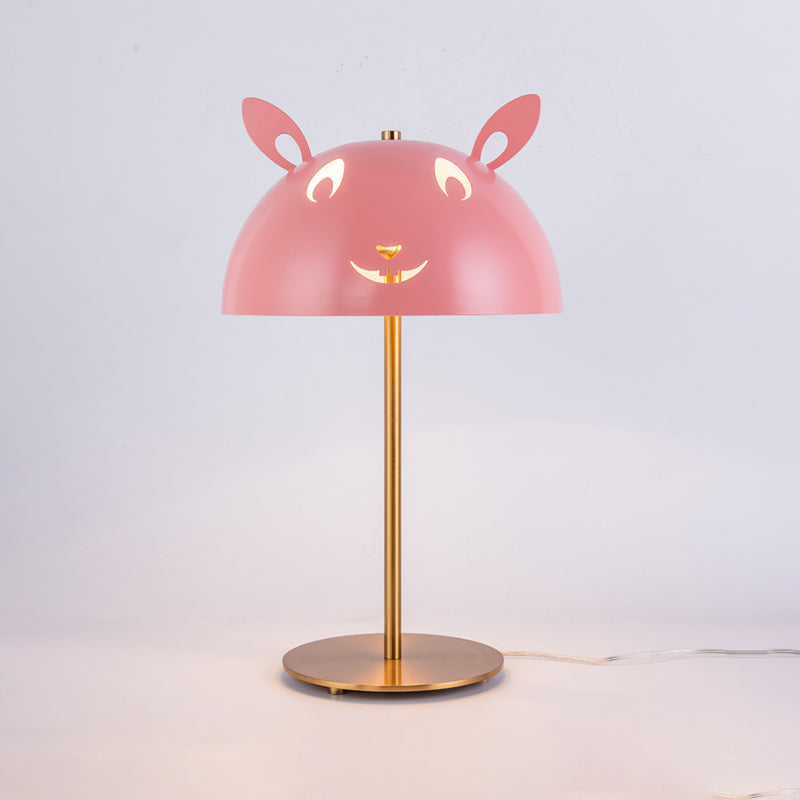 Pink Rabbit/White Panda Night Table Lamp Nordic Style Metal 1 Head Gold Nightstand Light for Bedside Clearhalo 'Lamps' 'Table Lamps' Lighting' 927959