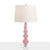 Barrel Shade Nightstand Lamp Modernist Fabric Single White Night Table Light with Orbs Pink Glass Stand Pink Clearhalo 'Lamps' 'Table Lamps' Lighting' 927975