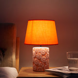 Orange Barrel Night Table Light Nordic Single Light Fabric Shade Desk Lamp with Cylinder Ceramics Base Clearhalo 'Lamps' 'Table Lamps' Lighting' 927981