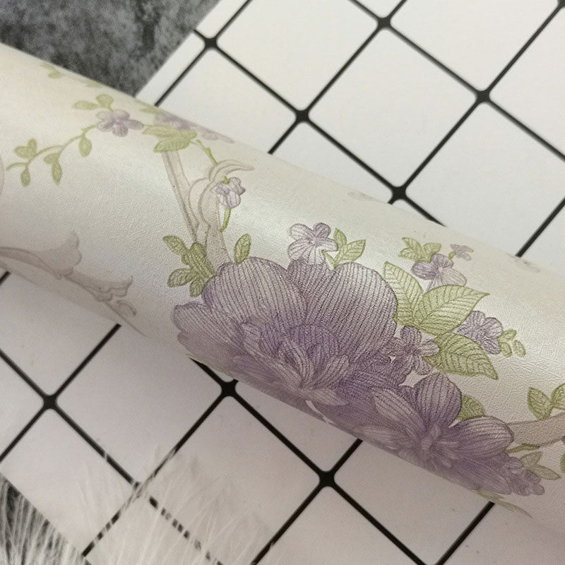 Vinyl 48.4 sq ft. Wallpaper Countryside Easy to Remove Watercolors of Flower Wall Decor Clearhalo 'Country wall decor' 'Rustic' 'Wallpaper' Wall Decor' 928453