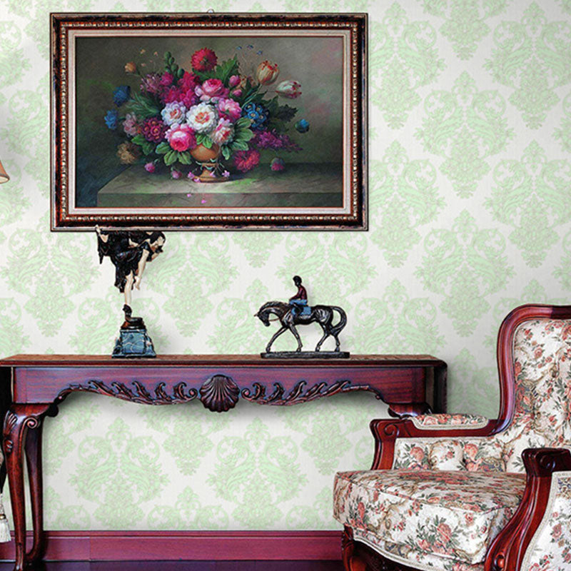 Vinyl 48.4 sq ft. Wallpaper Countryside Easy to Remove Watercolors of Flower Wall Decor Green Clearhalo 'Country wall decor' 'Rustic' 'Wallpaper' Wall Decor' 928455