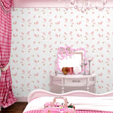 Natural Color Leaf Wallpaper Roll Decorative Non-Pasted Wall Covering, 20.5"W x 31'L Pink Clearhalo 'Country wall decor' 'Rustic' 'Wallpaper' Wall Decor' 928814