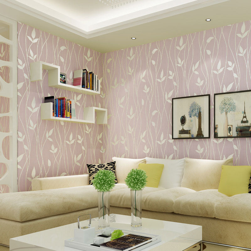 Fresh Botanical Leaf Wallpaper Roll Stain-Resistant Non-Pasted Wall Decor, 33-foot x 20.5-inch Clearhalo 'Country wall decor' 'Rustic' 'Wallpaper' Wall Decor' 928932