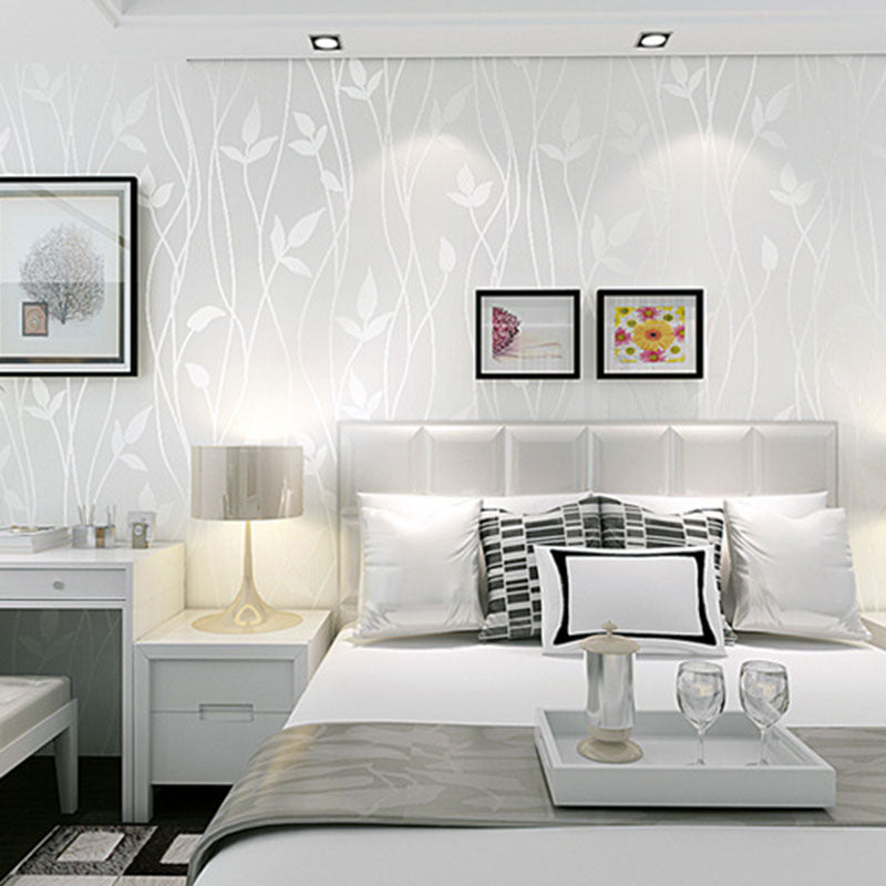 Fresh Botanical Leaf Wallpaper Roll Stain-Resistant Non-Pasted Wall Decor, 33-foot x 20.5-inch Clearhalo 'Country wall decor' 'Rustic' 'Wallpaper' Wall Decor' 928944