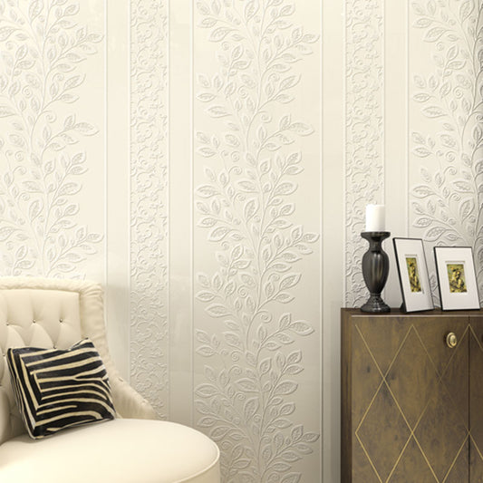 Non-Woven Wall Covering 3D Print Blossoms Wallpaper for Coffee Shop and Dress Room White Clearhalo 'Country wall decor' 'Rustic' 'Wallpaper' Wall Decor' 929059
