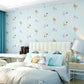 Kid's Room Wallpaper with Soft Color Cartoon Windmill and Tree Pattern, Non-Pasted Blue Clearhalo 'Wall Decor' 'Wallpaper' 929091