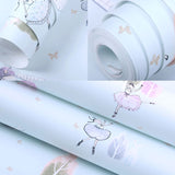 Kid's Room Wallpaper with Soft Color Cartoon Windmill and Tree Pattern, Non-Pasted Clearhalo 'Wall Decor' 'Wallpaper' 929092