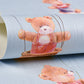 Minimalist Cartoon Bear Wallpaper Roll for Children's Bedroom, Non-Pasted, 20.5" x 31' Clearhalo 'Wall Decor' 'Wallpaper' 929134