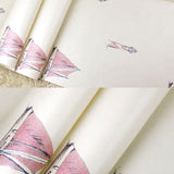 Minimalist Sailing Boat Wall Decor Moisture-Resistant Non-Pasted Wallpaper Roll, 20.5" x 33' Clearhalo 'Wall Decor' 'Wallpaper' 929284