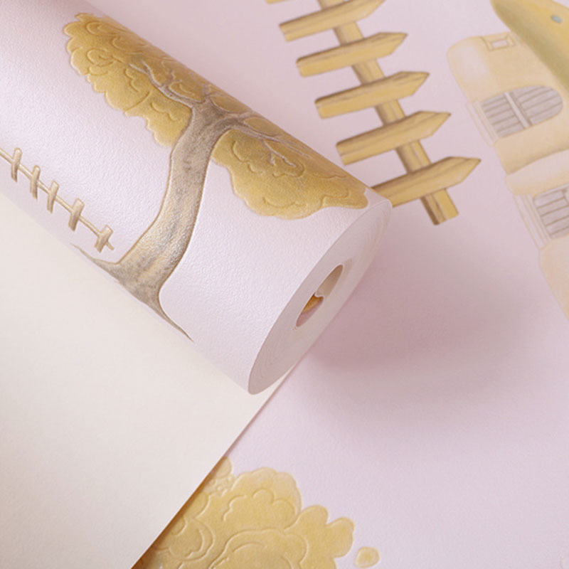 Non-Pasted 20.5" x 33' Wallpaper Simple Cartoon Mushroom Wall Covering for Boy or Girl Clearhalo 'Wall Decor' 'Wallpaper' 929303